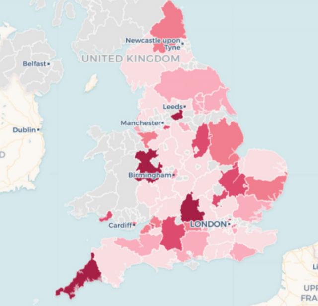 Cornwall has an estimated 72,153 active cases; Across the UK, 3,293,888 people are currently predicted to have symptomatic Covid-19 | 5 JAN 2023